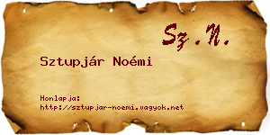 Sztupjár Noémi névjegykártya